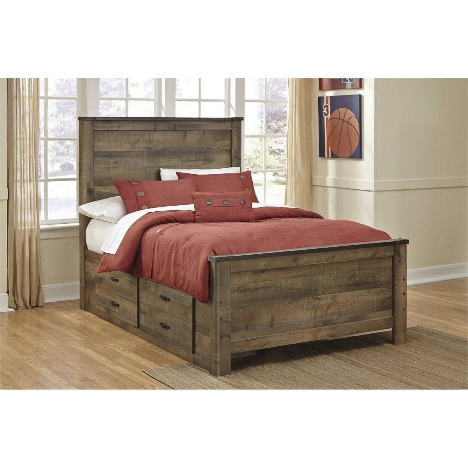 Full Panel Bed with Underbed Storage X145069