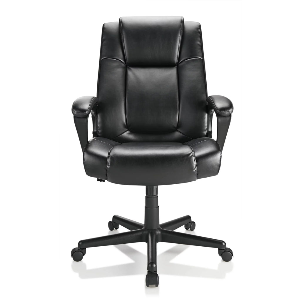 High-Back Bonded Leather Executive Chair, Black M587718