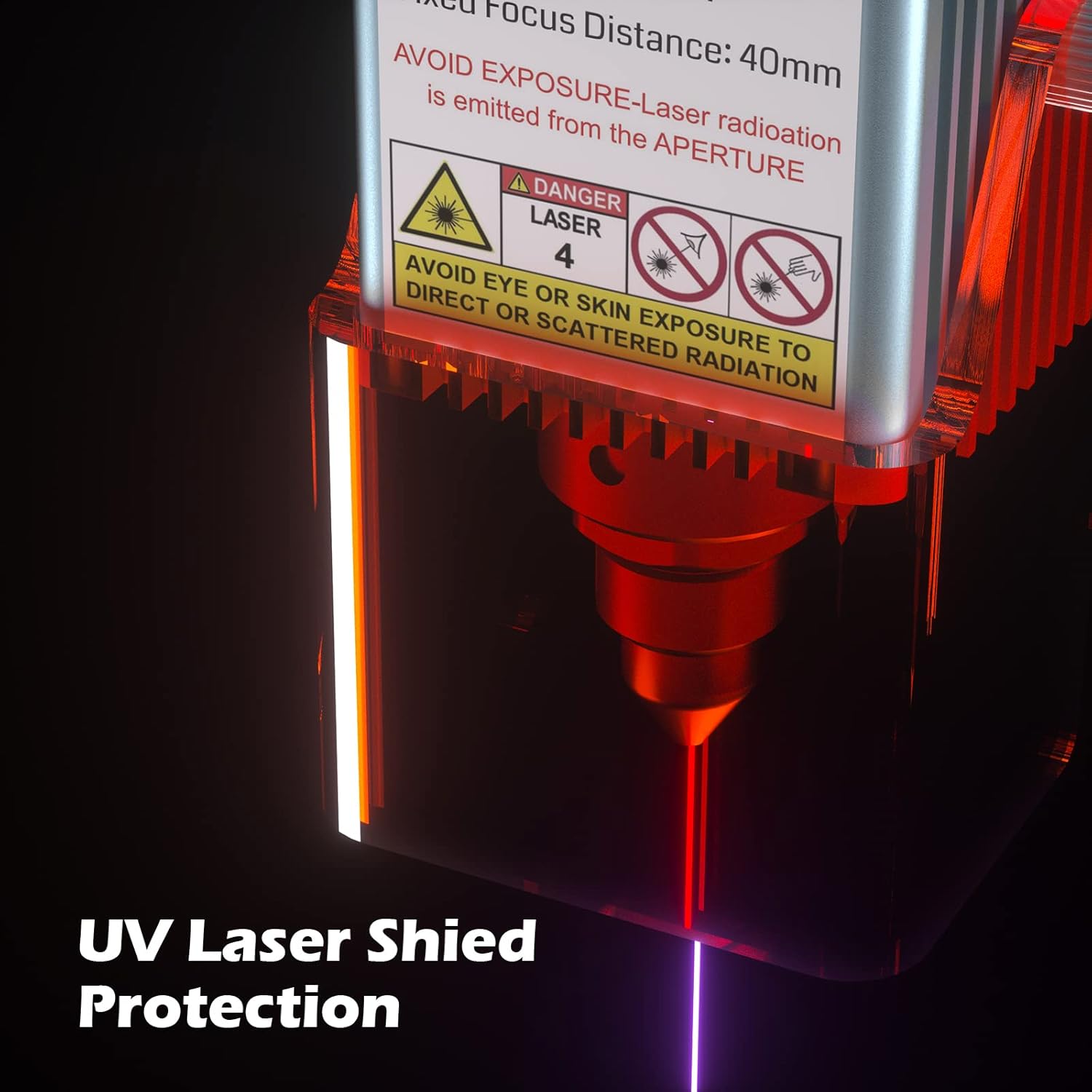 10W Compressed Spot Laser Module with Air Assist Nozzle M6186
