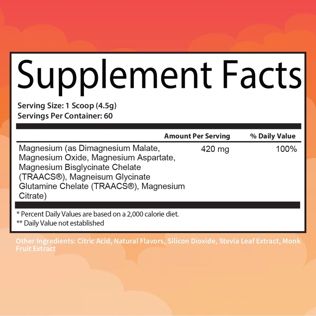 Magnesium Complex Powder Supplement for Sleep, Stress Relief, Muscle Relaxation S894