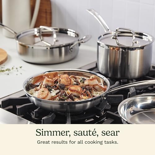 12 Piece Cookware Set, Triple Ply, Silver A6187