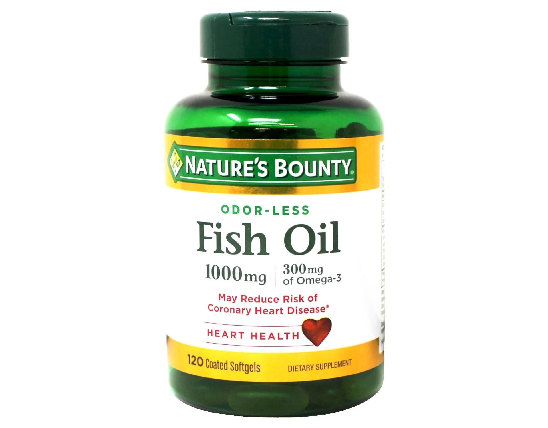 Odorless Fish Oil 1000 mg with Omega 3 Softgels, 120 Count, 2 Pack H41488