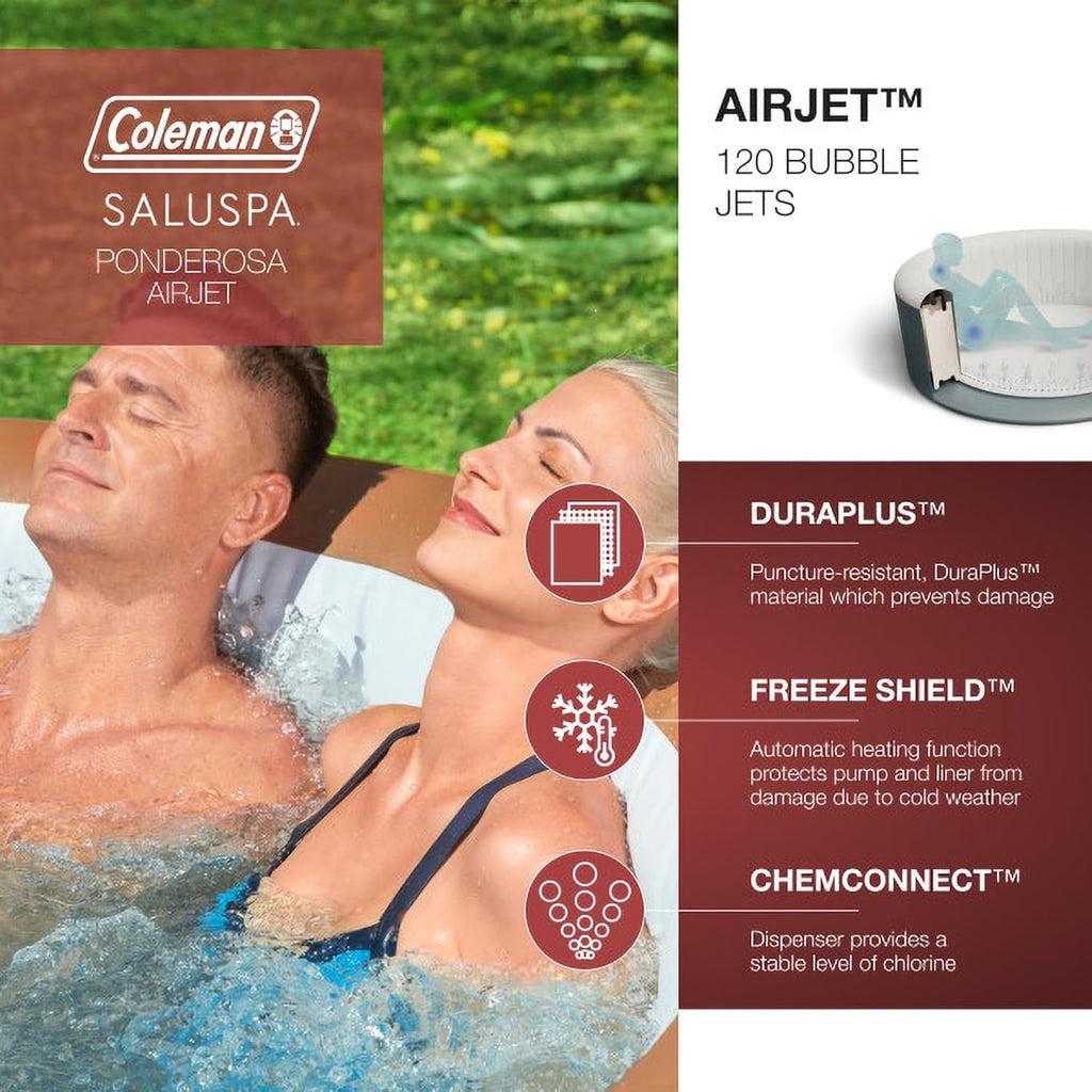Inflatable Round Hot Tub with 2 Spa Seats and Headrest Pillows P8335