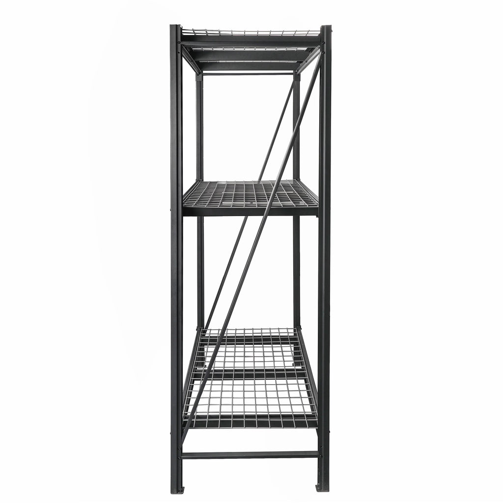 Steel 3-Tier Storage Shelf Unit, 72H x 77W x 24D, Black W154452