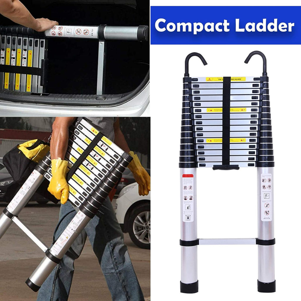 Aluminum Telescoping Ladder, Adjustable Height, 330lbs Load Capacity V30077