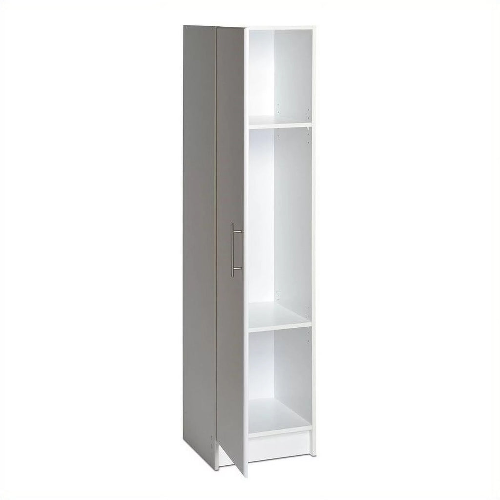 Modern Storage Wood Broom Cabinet in White T3926