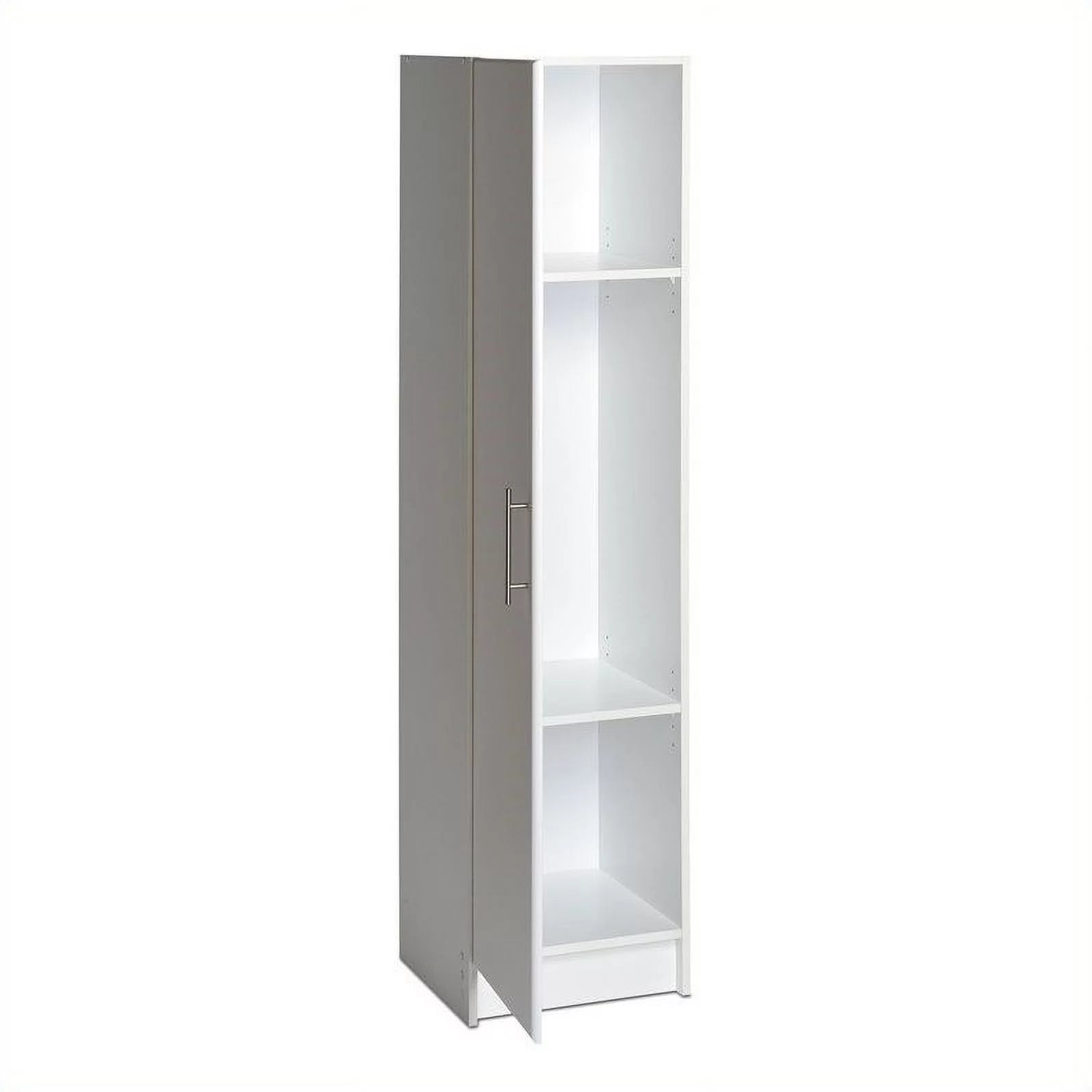 Modern Storage Wood Broom Cabinet in White T3926