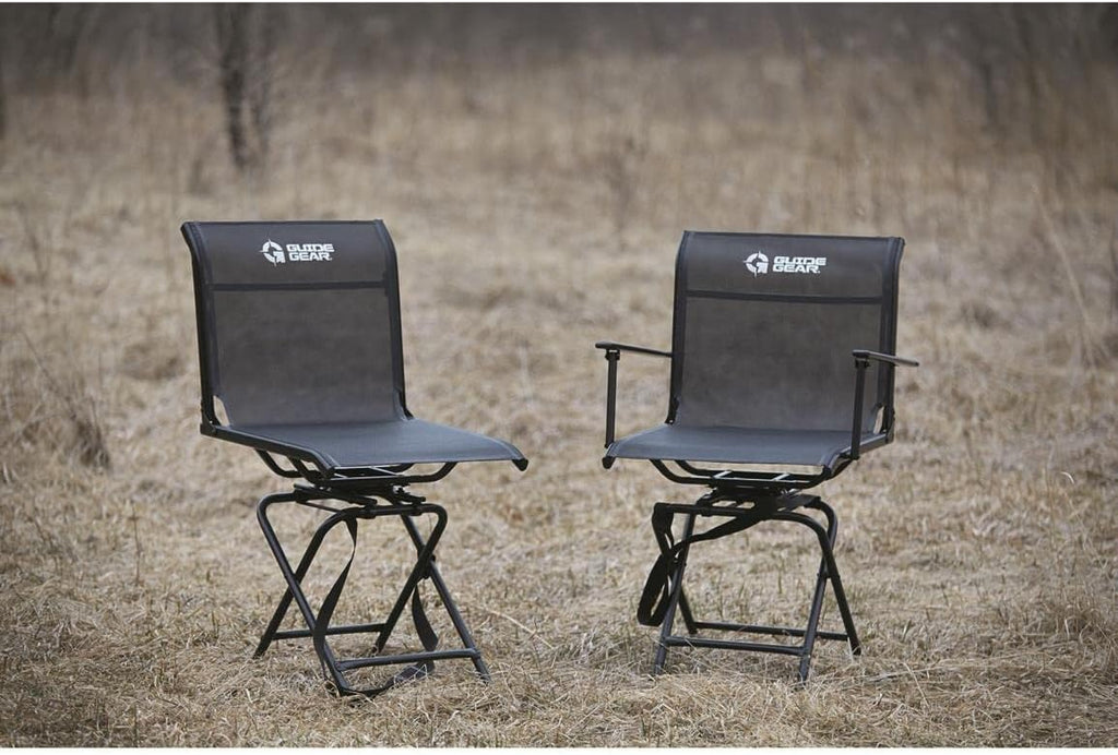 Hunting Blind Chair with Armrests, Portable Folding Swivel Seat J252
