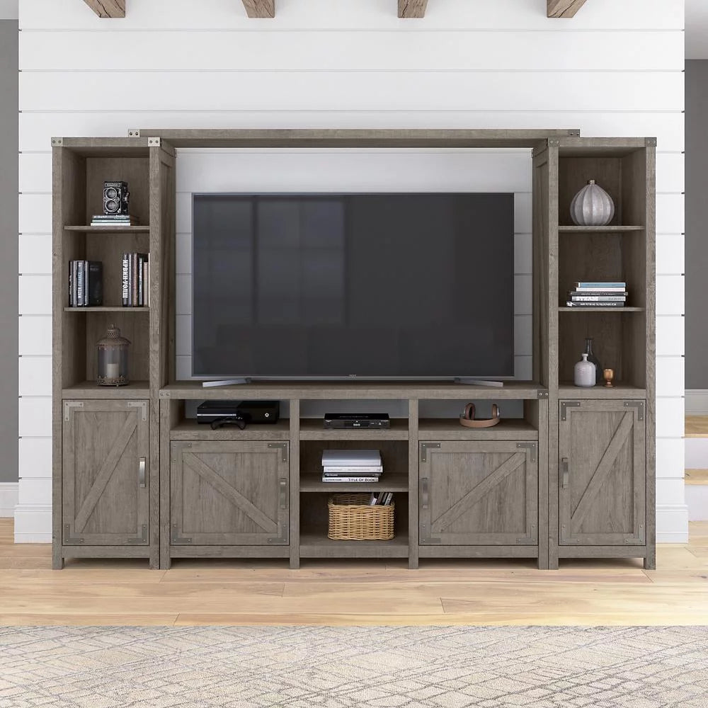 Farmhouse Entertainment Center with Shelves O2896