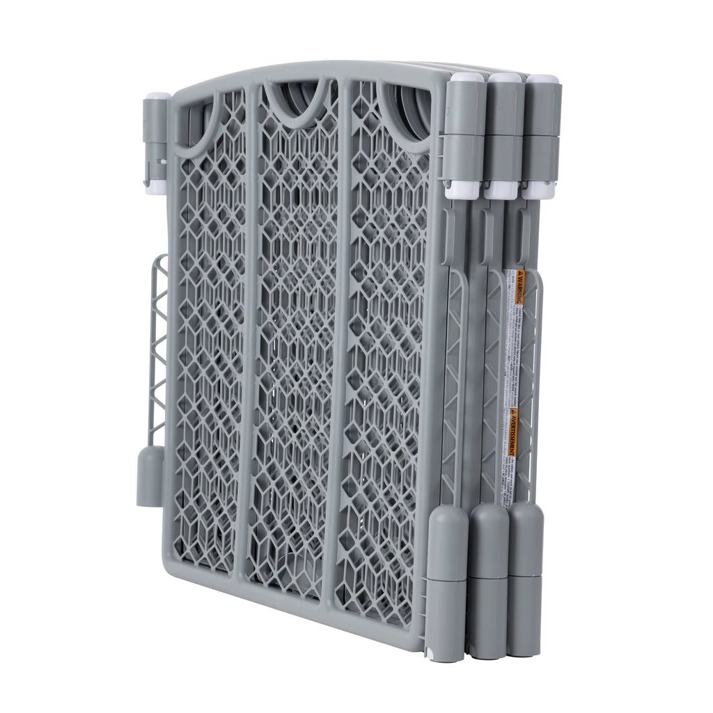 Adjustable Freestanding Play Space Gate, 6 Panels, Cool Gray C19220