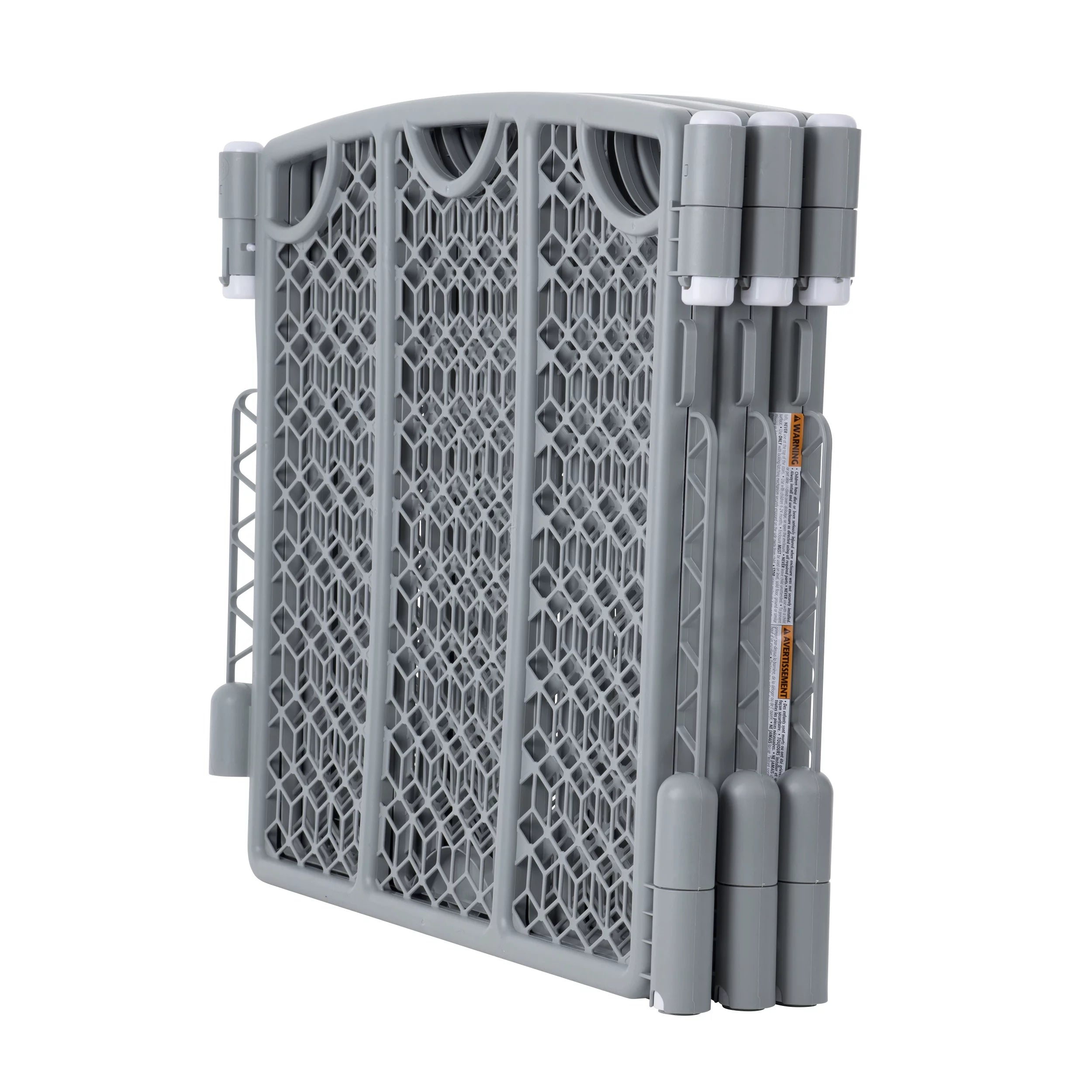 Adjustable Freestanding Play Space Gate, 6 Panels, Cool Gray C19220