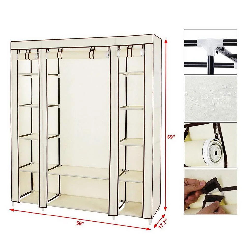 Portable Heavy Duty Clothes Closet Storage Organizer J3864