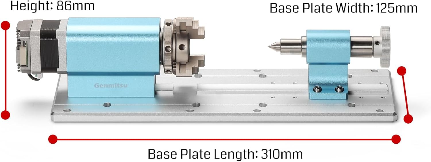 CNC Router Machine with 4th Axis Rotary Module Kit, 4 Jaw Chuck, 10:1 Speed Reducer D52153