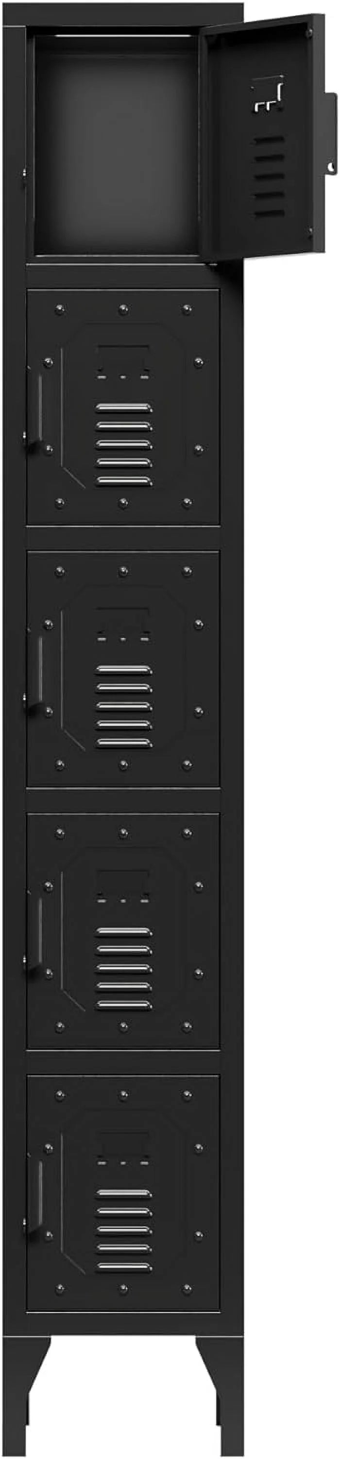 Metal Storage Cabinet, 5-Door Lockable, 72" Tall for Office, Gym, School, Home H1543