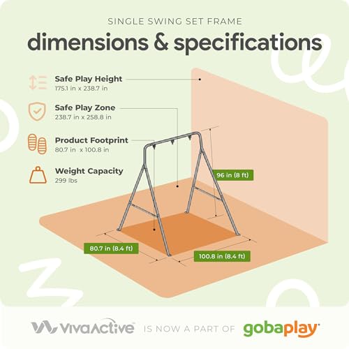 Single Swing Set Frame with 39" Round Platform Tree Swing C3642