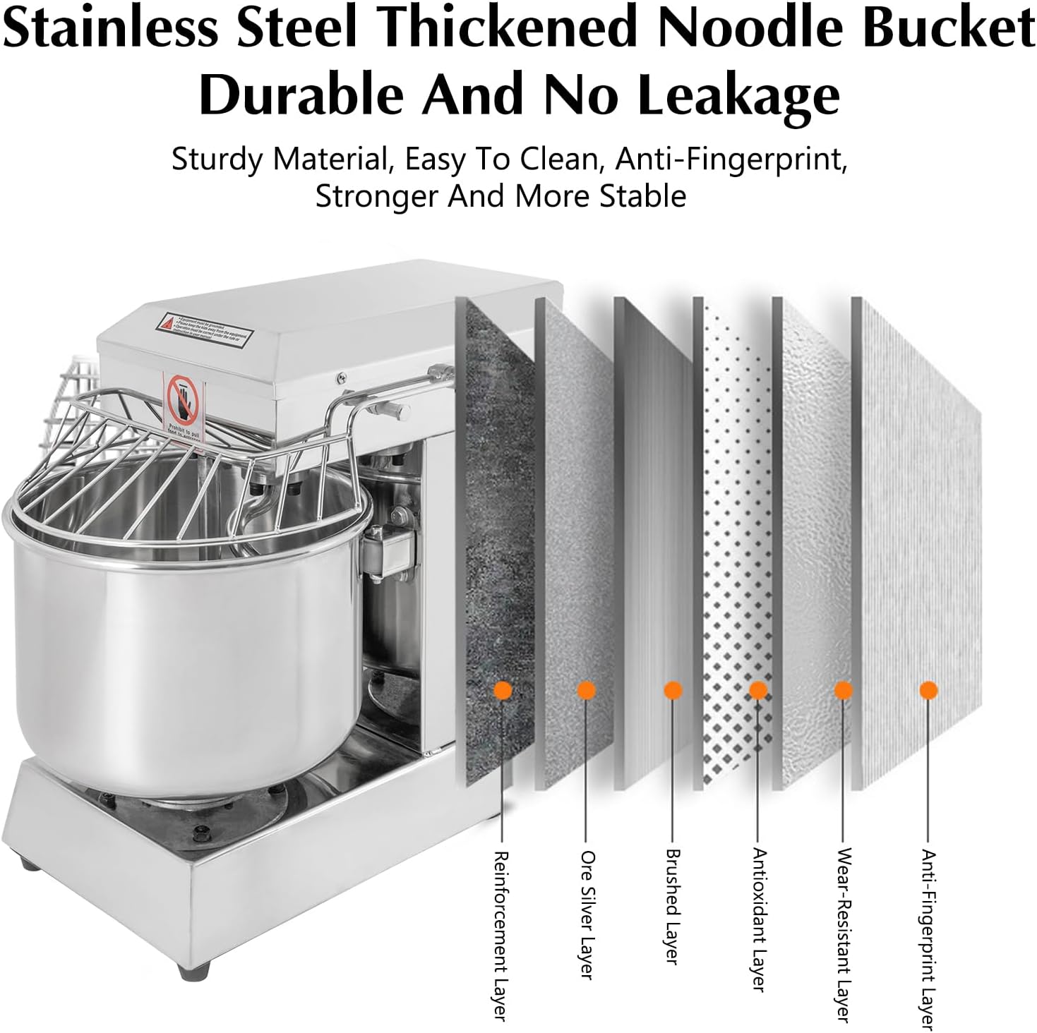 Commercial Food Mixer, 10.5Qt, 1000W Dual Rotating Dough Kneading Machine M950