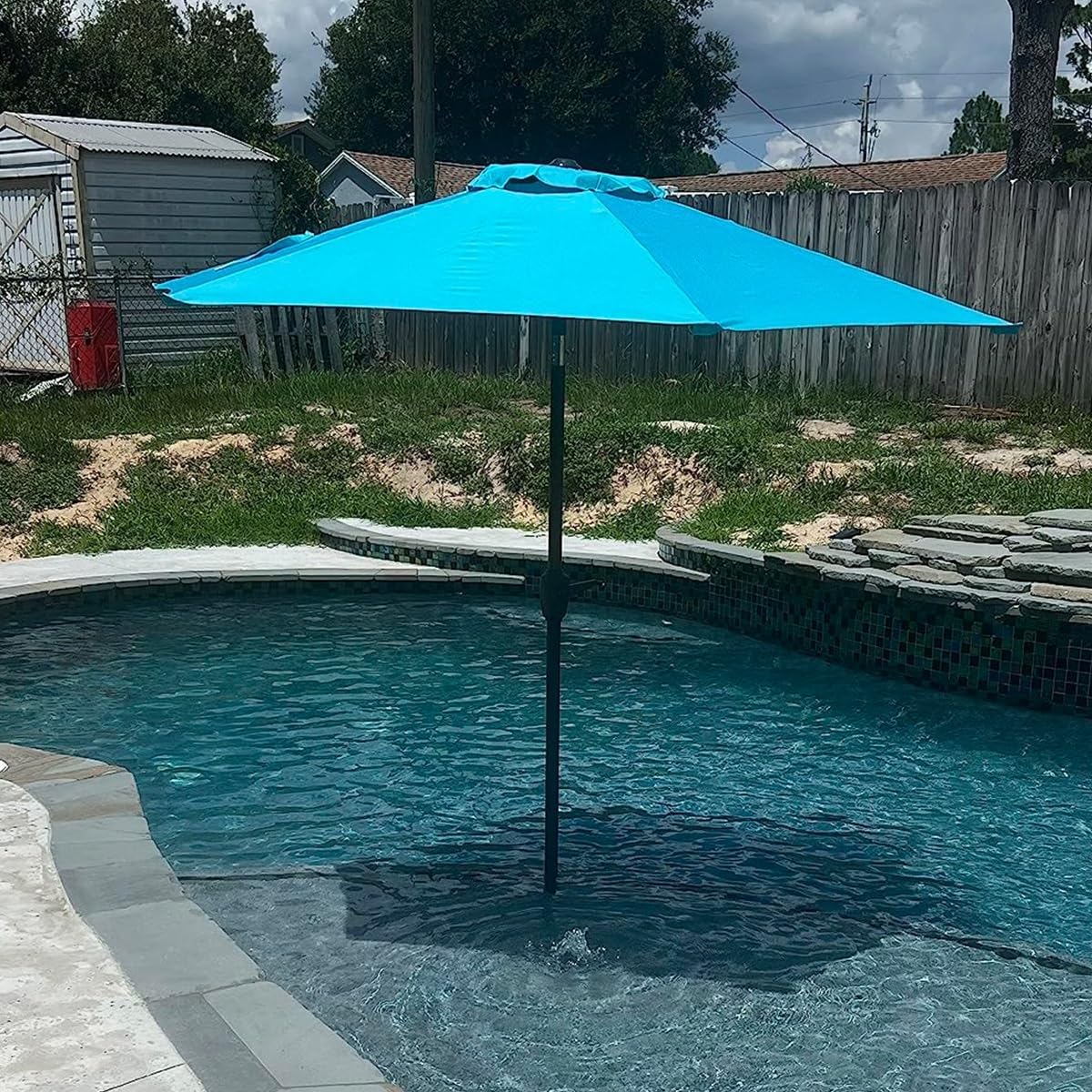 Outdoor Patio Umbrella Replacement Canopy Cover, UV Protective, Wine Red B5716