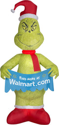10' Gemmy Airblown Mixed Media Dr. Seuss Grinch w/Banner