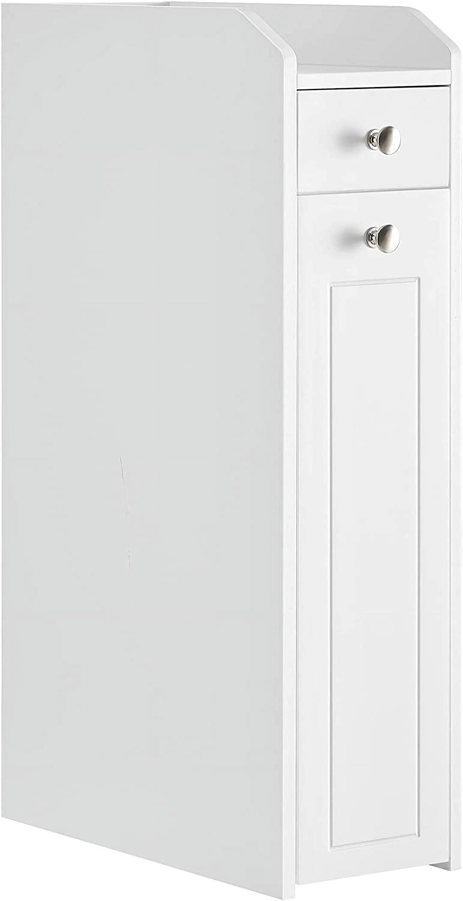 YINCHEN Small Bathroom Storage Cabinet, Slim Bathroom Storage Organizer, Toilet Paper Holder with Storage, Toilet Paper Storage Cabinet with Slide Out Drawers, for Small Spaces, White UBBC847P31