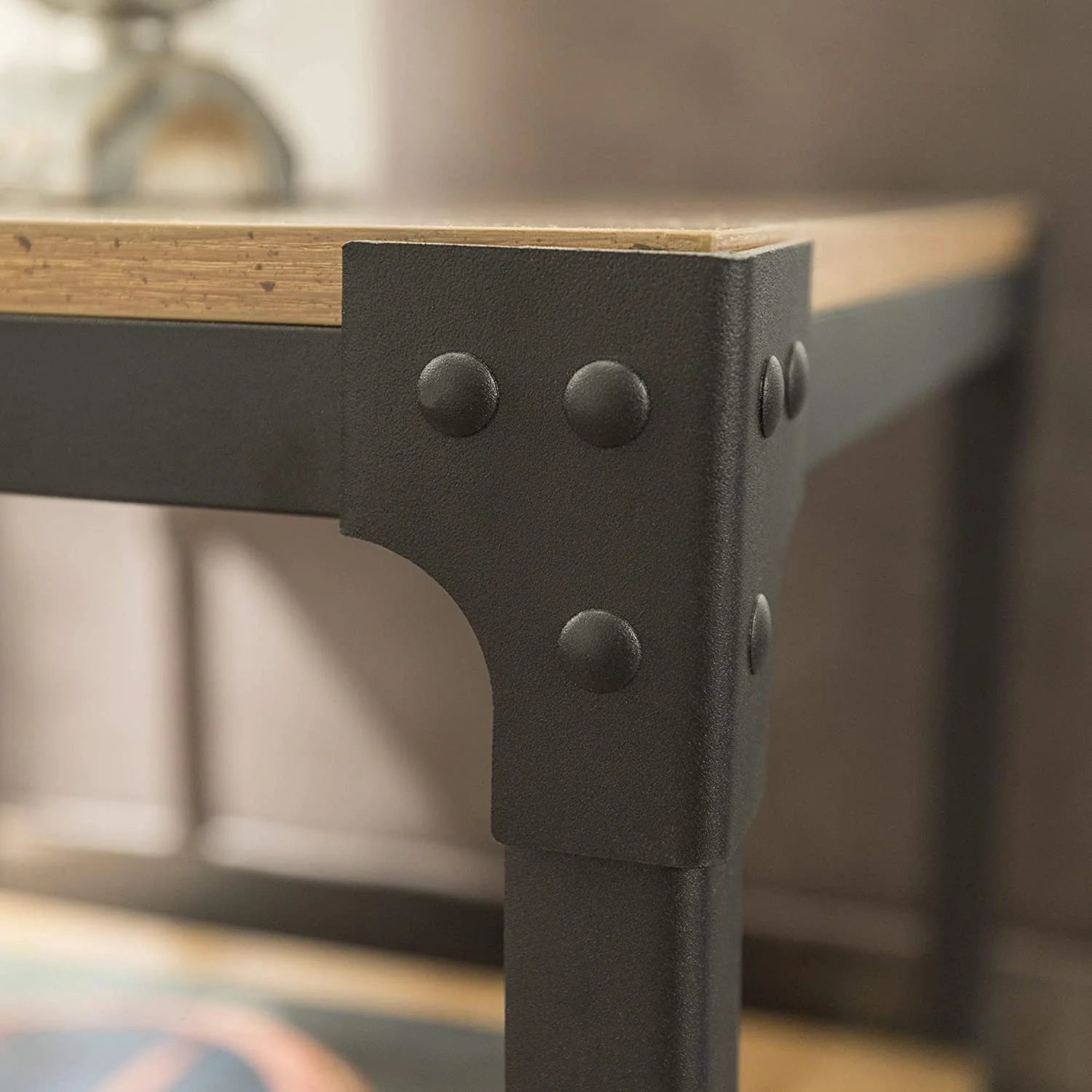 Industrial Angle Iron and Wood Coffee Table 46 Inch V294911