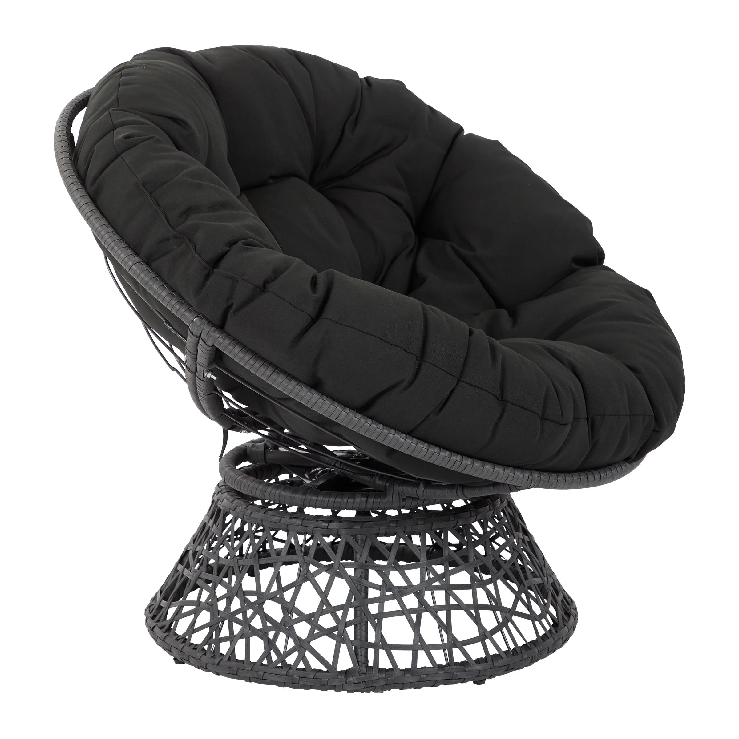 Papasan Chair with White Cushion and Black Frame X41982