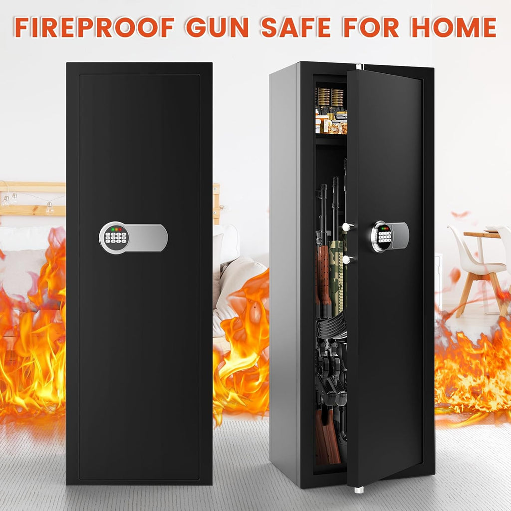 Gun Safe for 6-8 Guns, Fireproof, with Combination Lock and Alarm Z536838