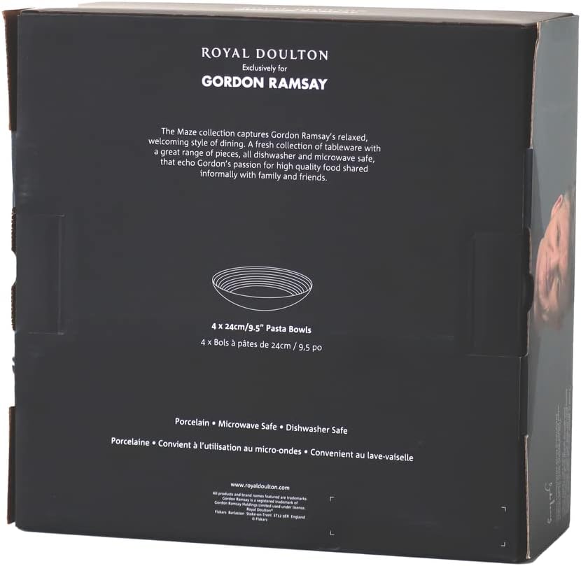 Maze Blue Pasta Bowl, Set of 4, 9.5" Q793644