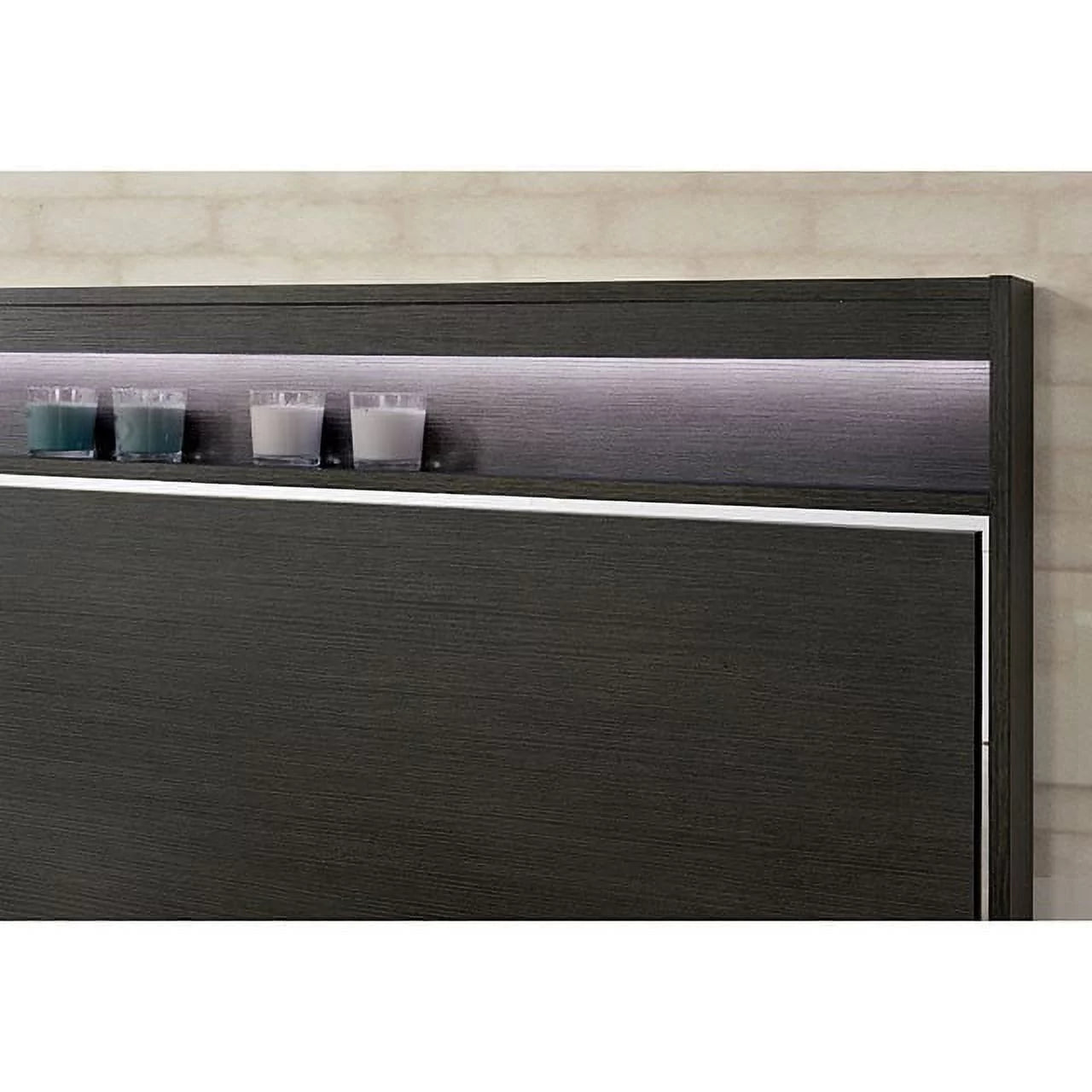 King Size Storage Platform Bed Wooden Gray V674