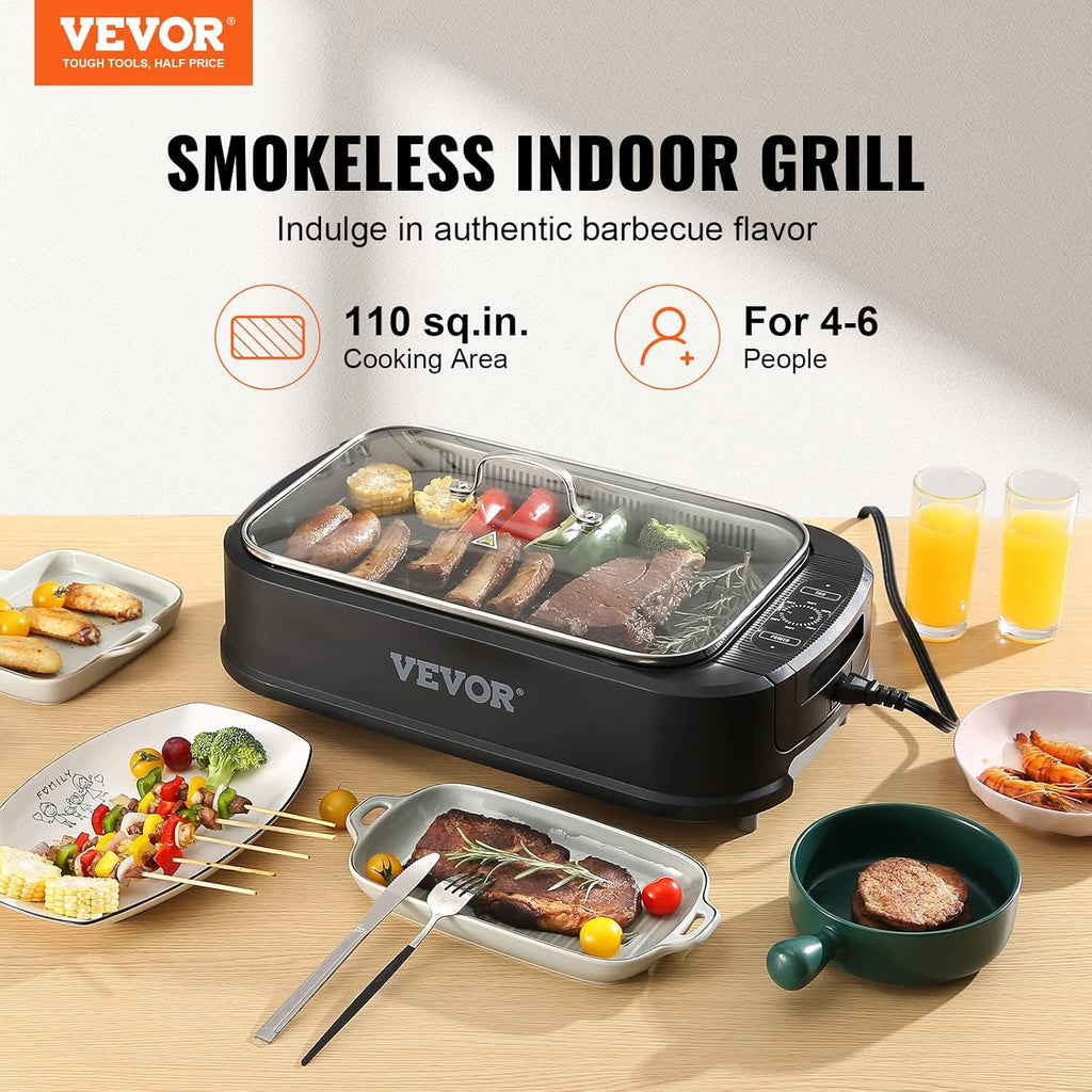 Smokeless Indoor Electric Grill with Non-Stick Surface C8723