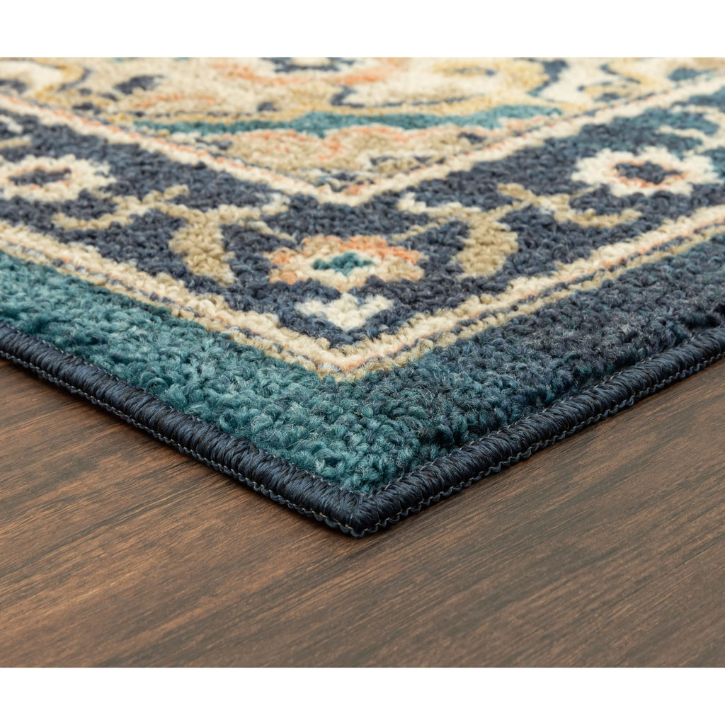 Persian Teal Blue Print Indoor Area Rug, 7' x 10' N276029