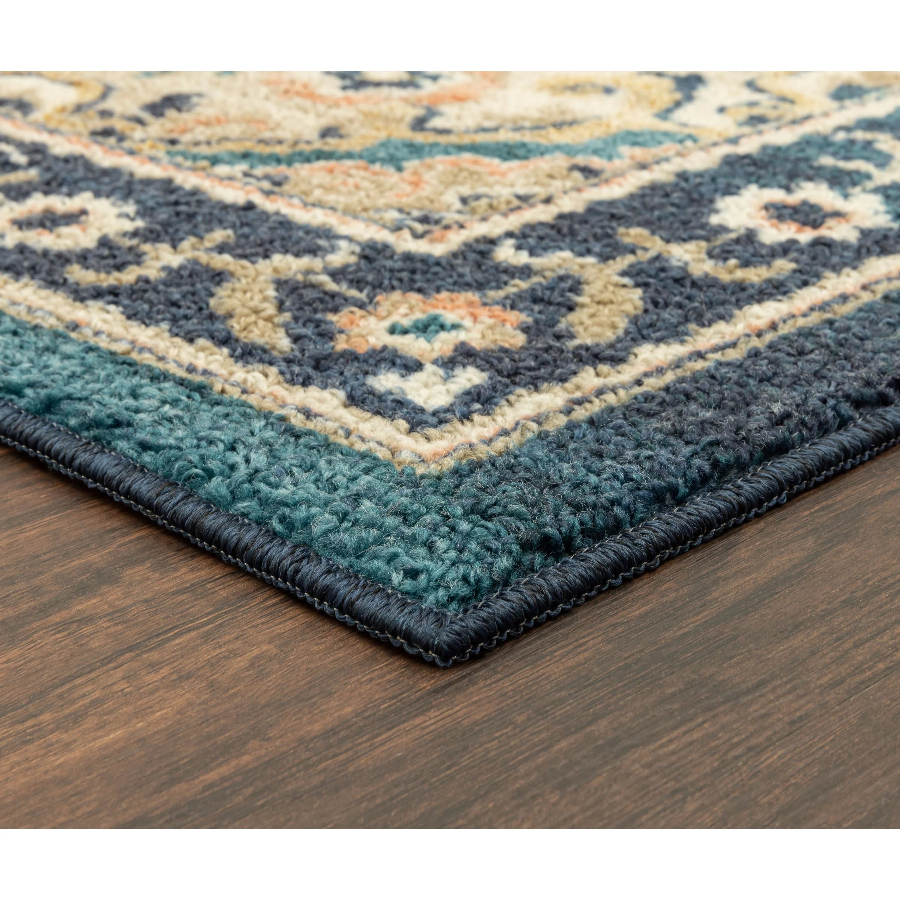 Persian Teal Blue Print Indoor Area Rug, 7' x 10' N276029