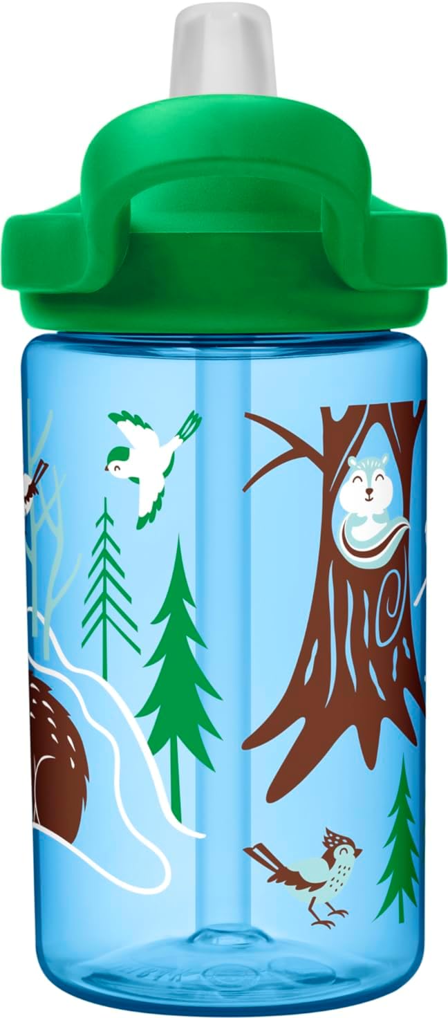 Kids Water Bottle 14 oz with Straw Top, Leak-Proof W745613