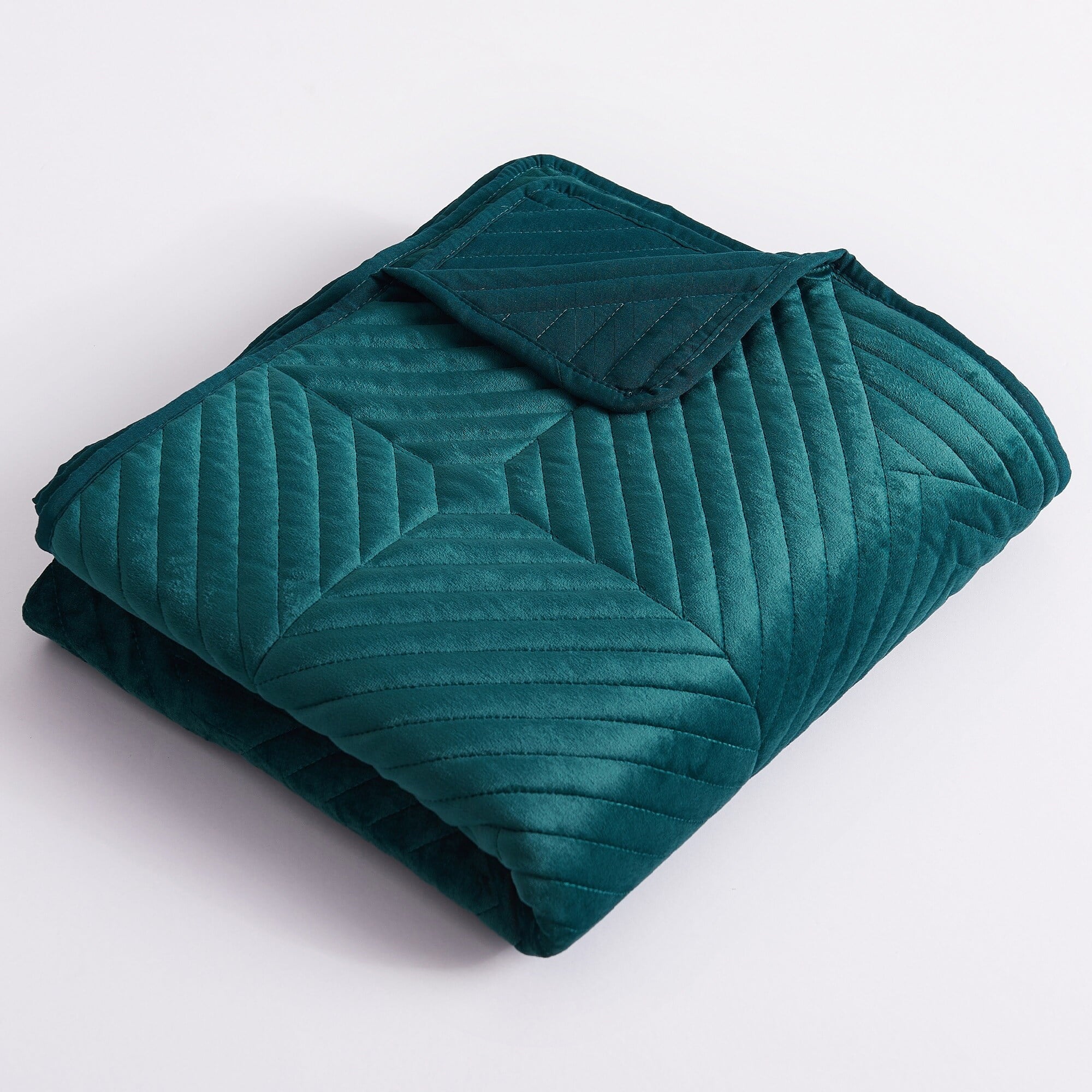 Riviera Velvet Quilted Modern Throw Blanket Mauive A3383