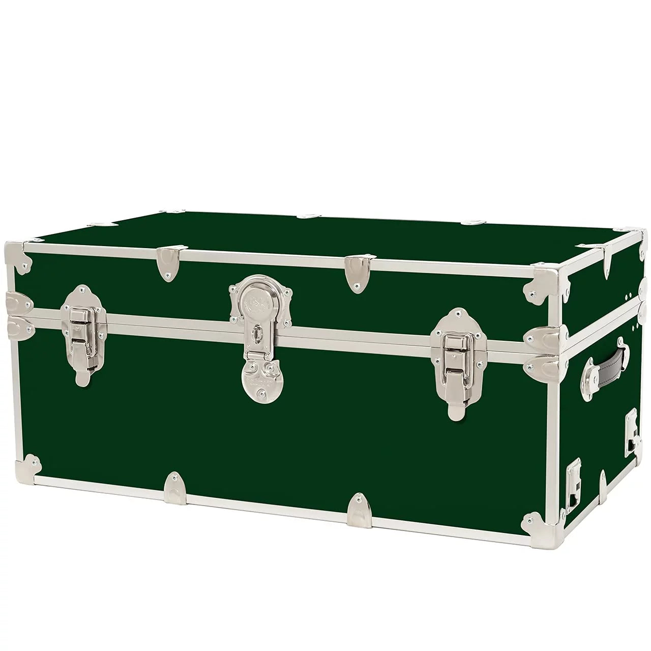 Rhino Trunk & Case Large Leather Embossed Vinyl Trunk, Summer Camp, College, Storage 32"x18"x14" (Forest Green)