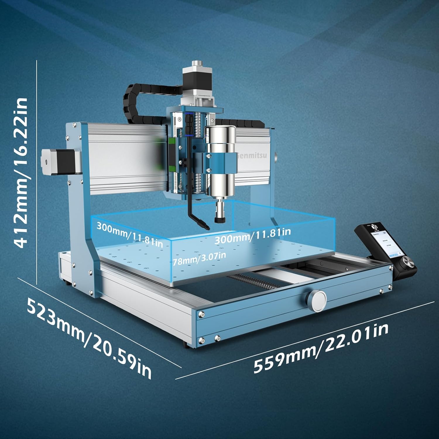 CNC Router Machine with 4th Axis Rotary Module Kit, 4 Jaw Chuck, 10:1 Speed Reducer D52153