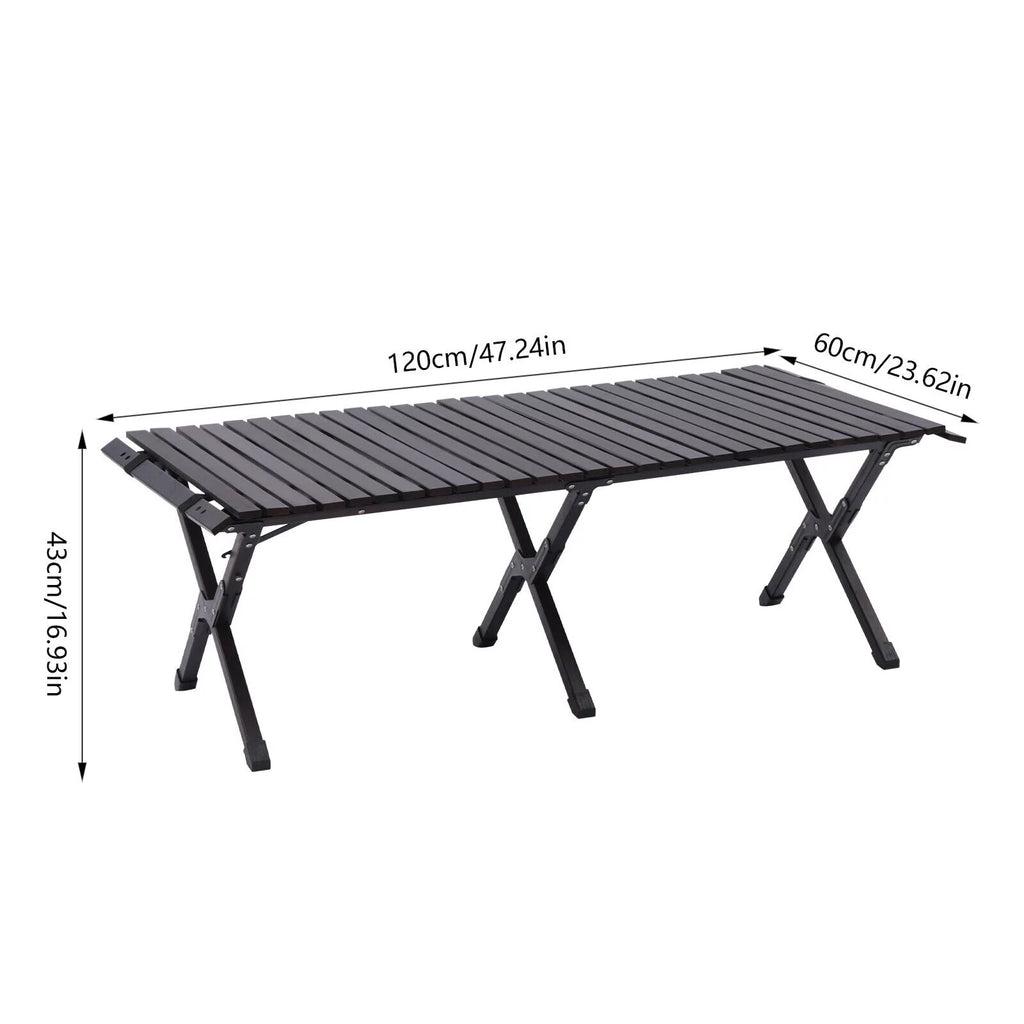 Foldable Pine Wood Picnic Table for BBQ Camping X83895