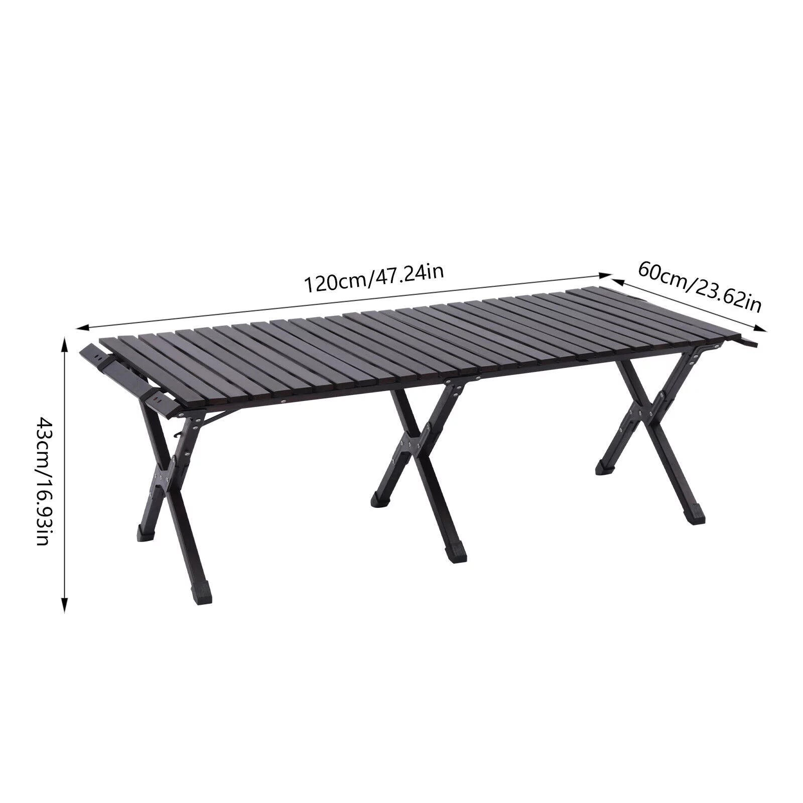 Foldable Pine Wood Picnic Table for BBQ Camping X83895