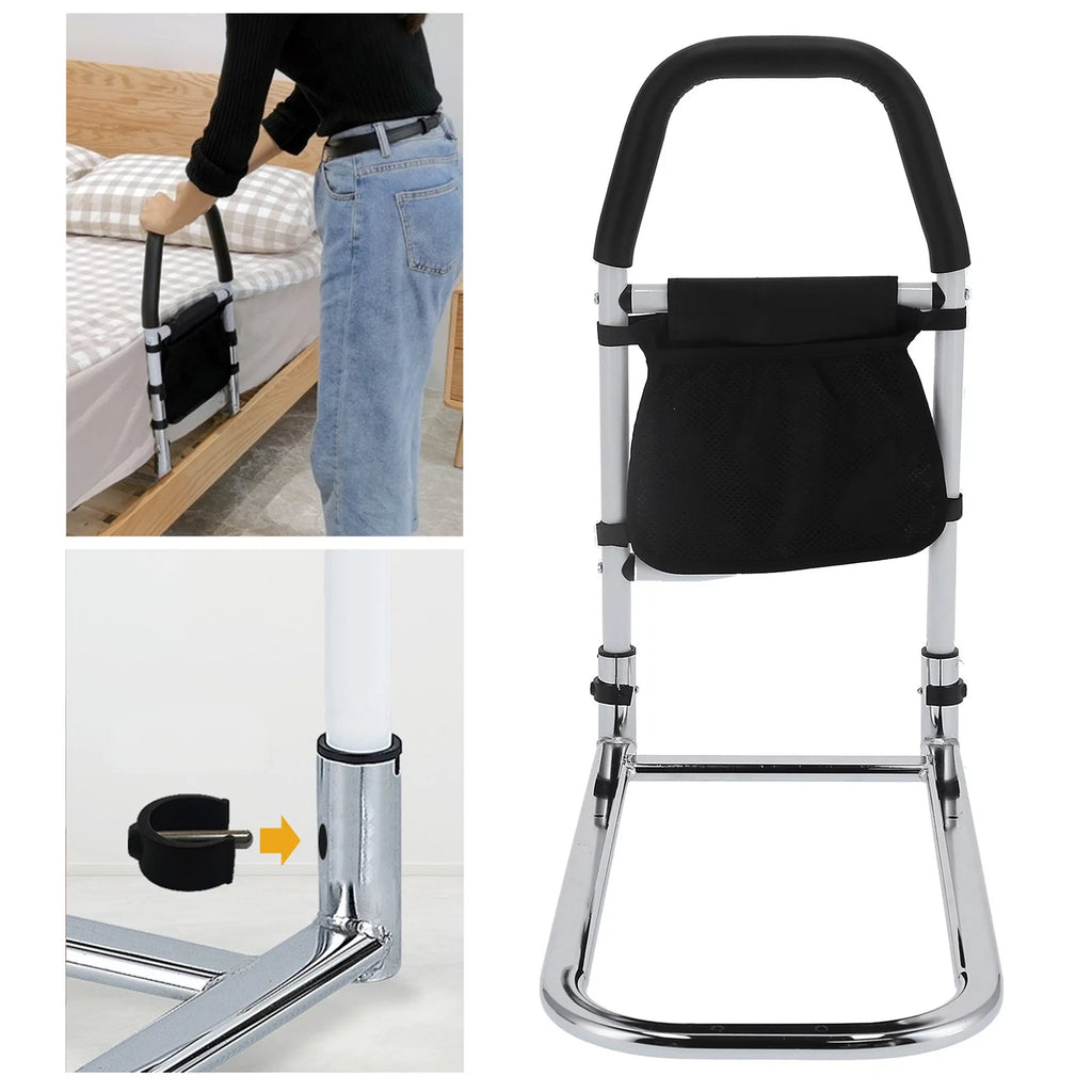 Bed Rail for Elderly Safety, Adjustable Bed Side Handrail with Storage Bag Y74964