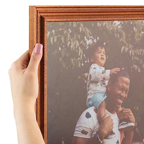 ArtToFrames 20x25 CM / 7.87x9.84 INCH Brown Picture Frame, This 1.25 Inch Custom Wood Poster Frame is Walnut - Comes with Regular Glass and Corrugated Backing (CMWOM0066-81375-YWAL-20x25)