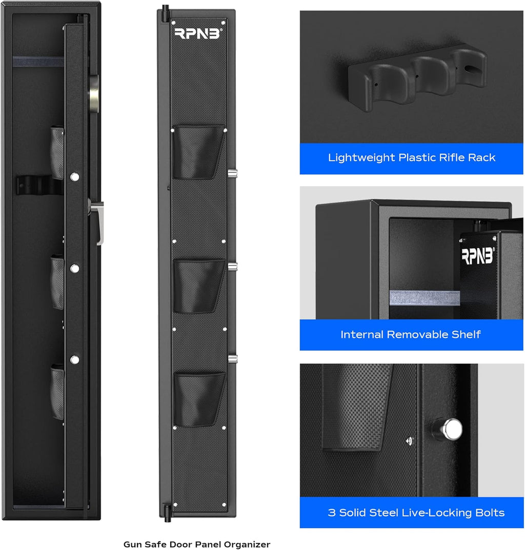 Large Biometric Rifle Safe with Quick-Access Fingerprint Lock M75044