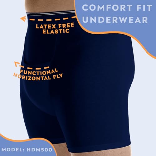 Men’s Incontinence Boxer Briefs with Maximum Absorbency, Reusable & Washable, Pack of 3 P787