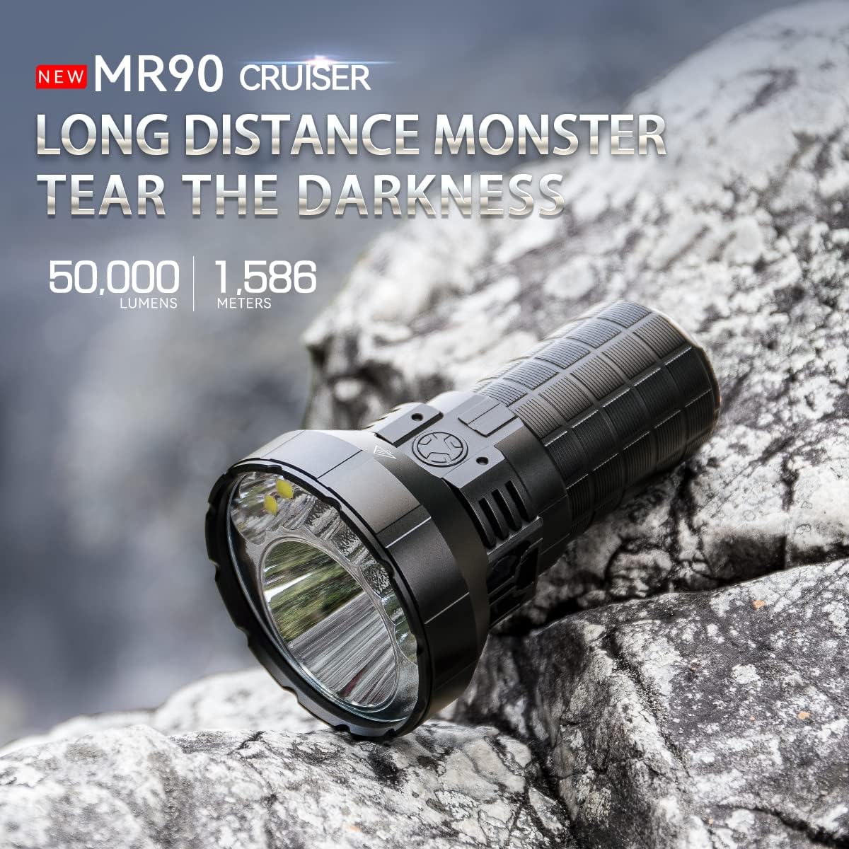 Rechargeable Flashlight 50000 Lumens, Super Bright Tactical Torch for Camping Y713949