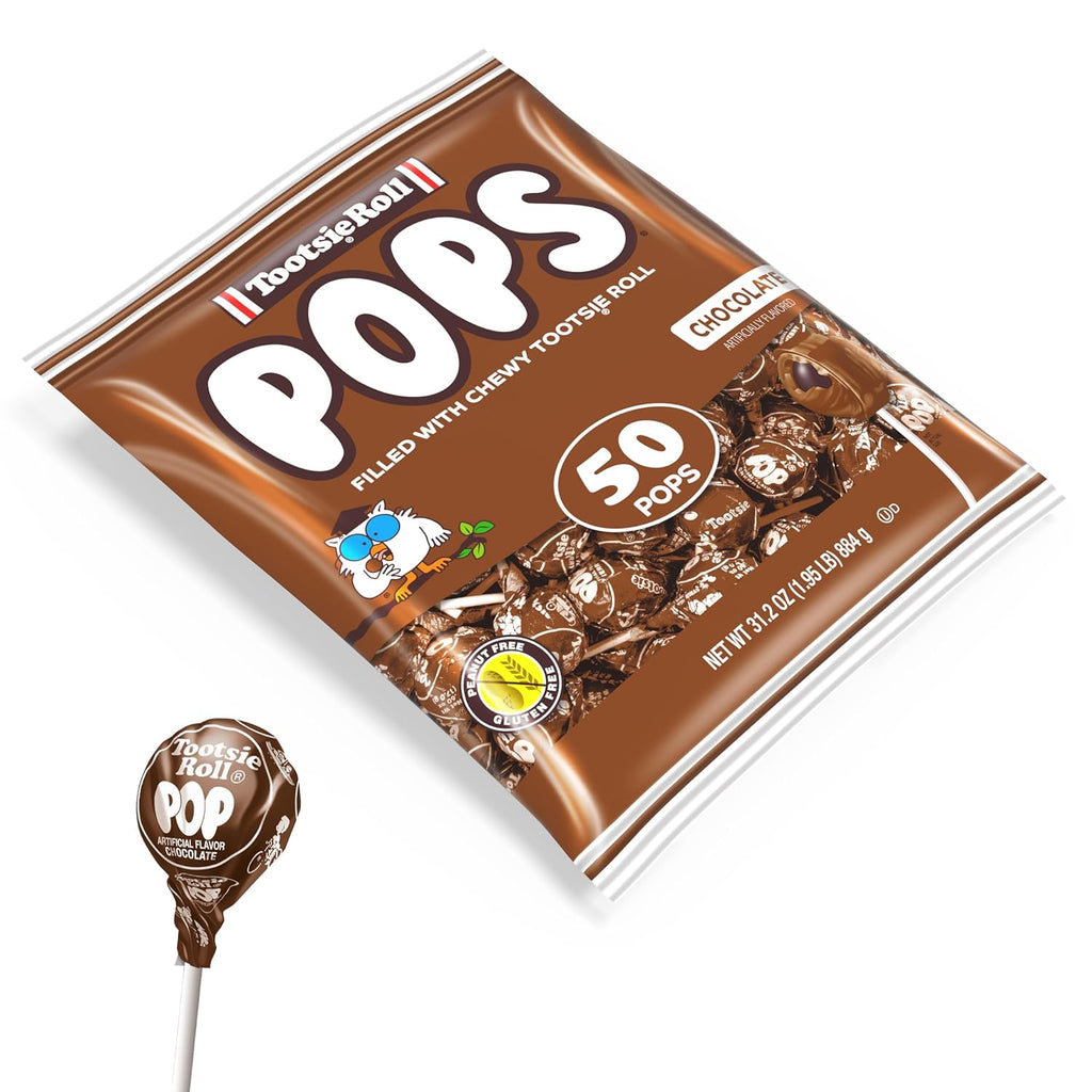 Chocolate Flavored Lollipops with Chocolatey Center, Individually Wrapped, 50 Count P17097