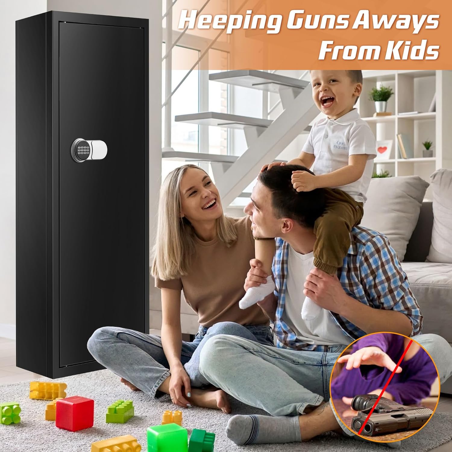 Fireproof Gun Safe for Rifles and Pistols with Digital Keypad J460503