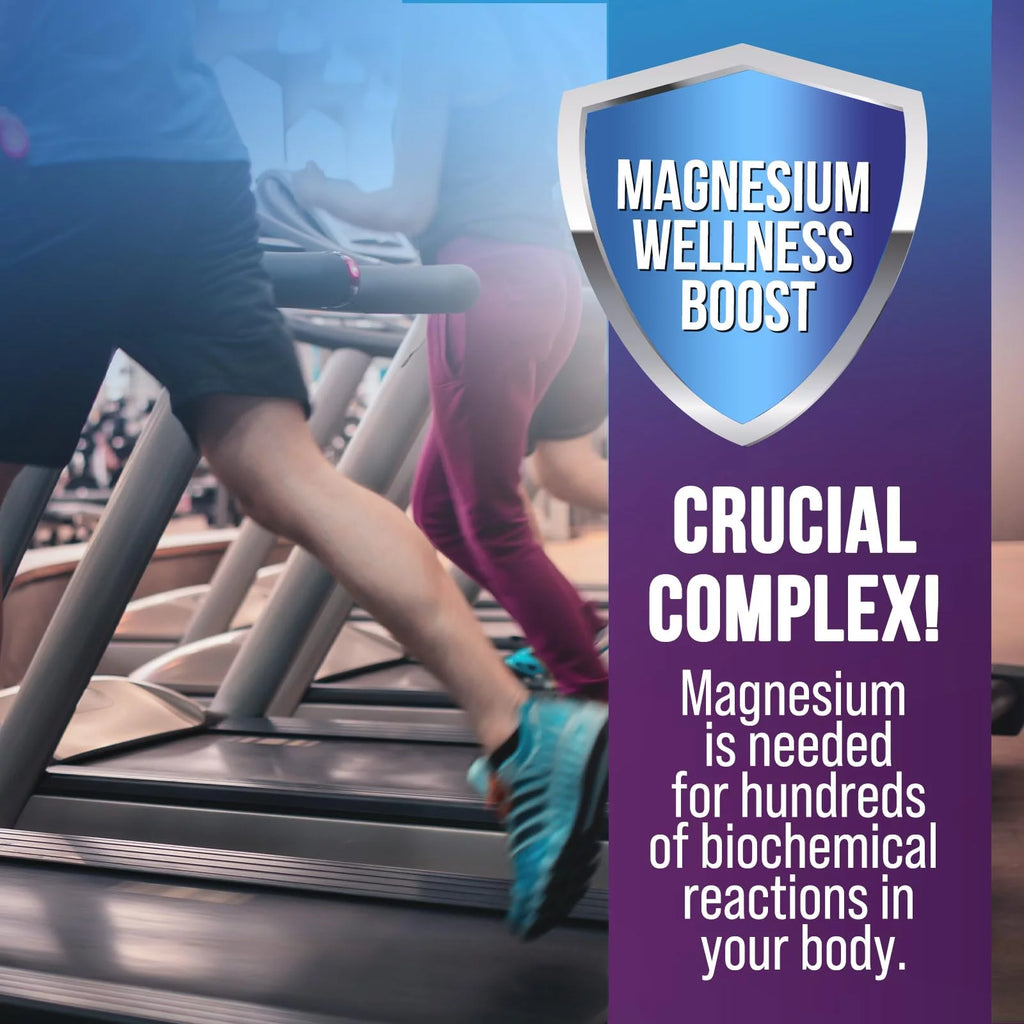 Magnesium Complex 500mg Supplement Capsules for Muscle, Heart, Bone, Nerve Support E184