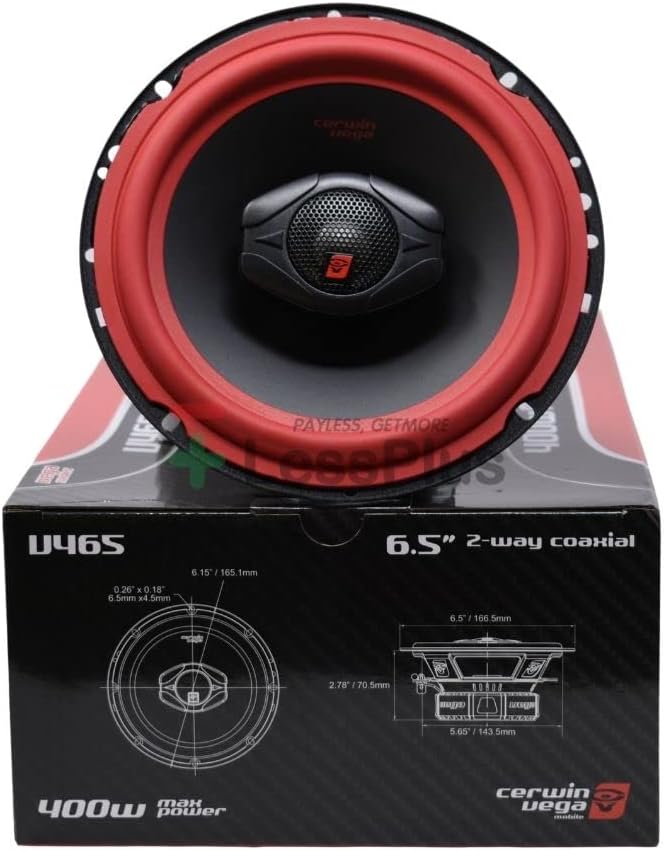6.5" 2-Way Low-Resonant Speakers with 1" Titanium Dome Tweeter O994380