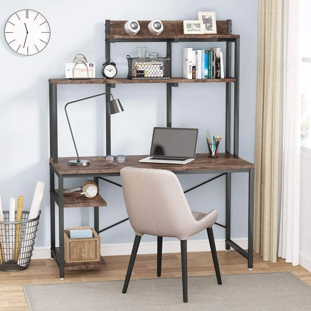 Computer Desk with Storage Hutch for Home Office, Black E720680