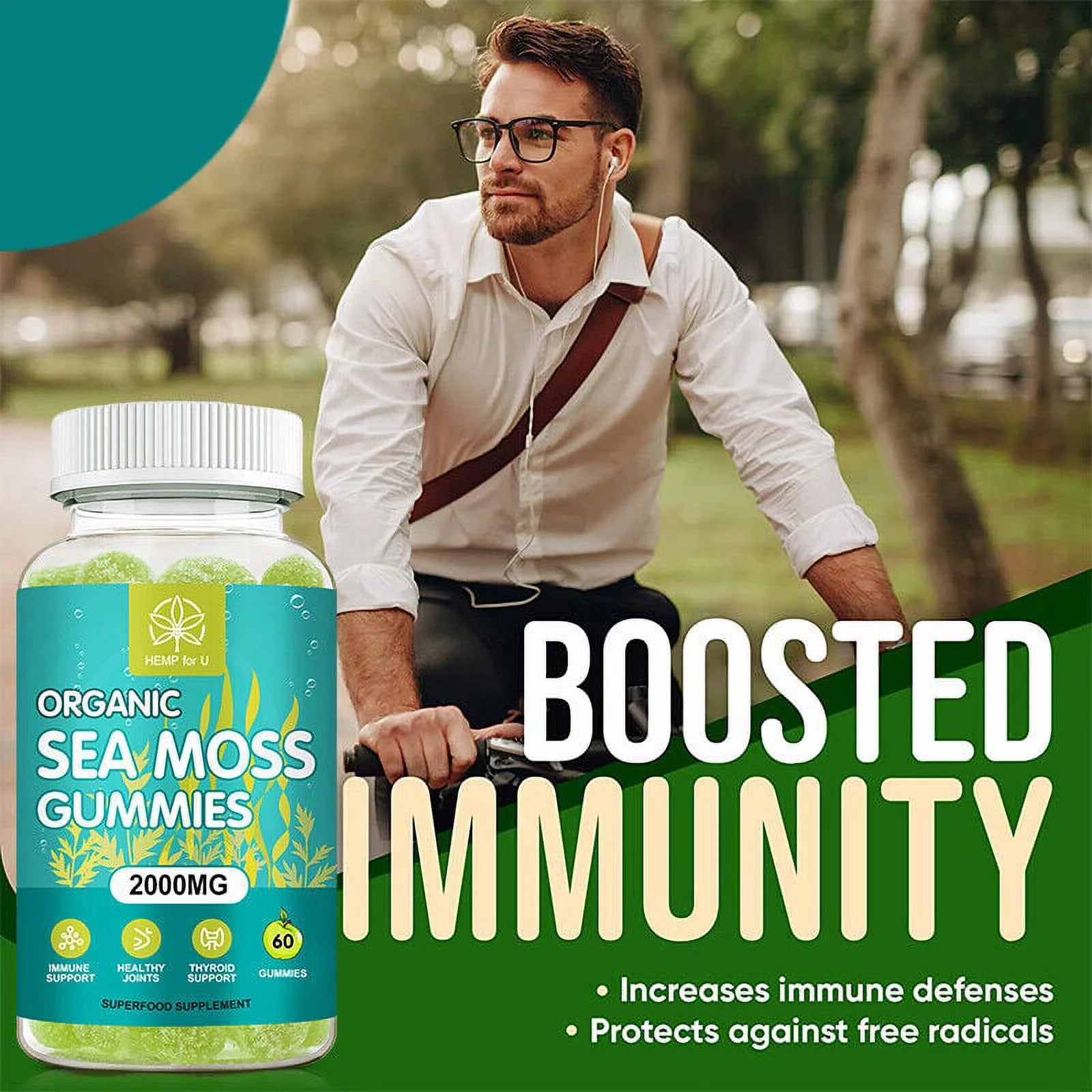 Organic Sea Moss Gummies with Apple Cider Vinegar, 2000mg G94021