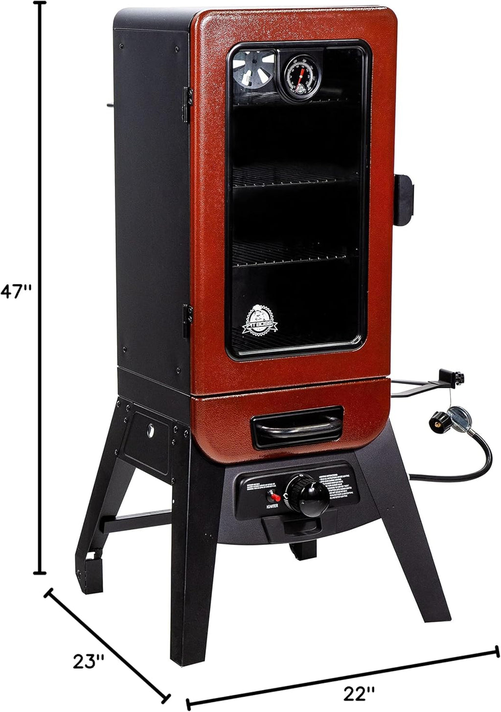 Vertical Smoker, Red Hammertone, 684 sq inches A567498