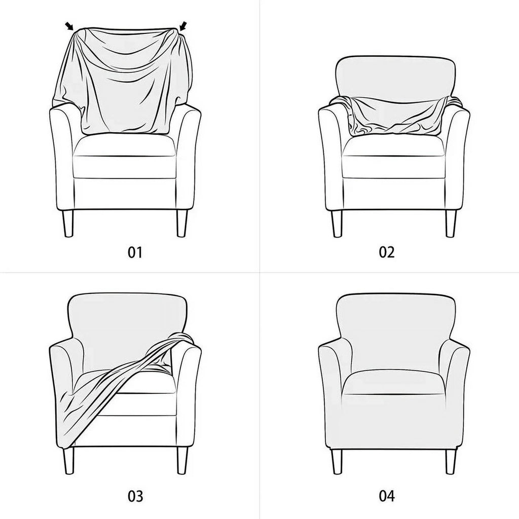 Waterproof Stretch Armchair Slipcover with Anti-Slip Backing N438446